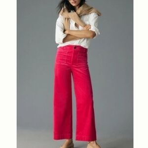 The Colette Crop Wide-Leg Corduroy Pants by Maeve